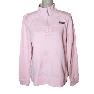 Vineyard Vines Quarter Zip Pullover Size XL Light Pink French Terry Coastal Prep